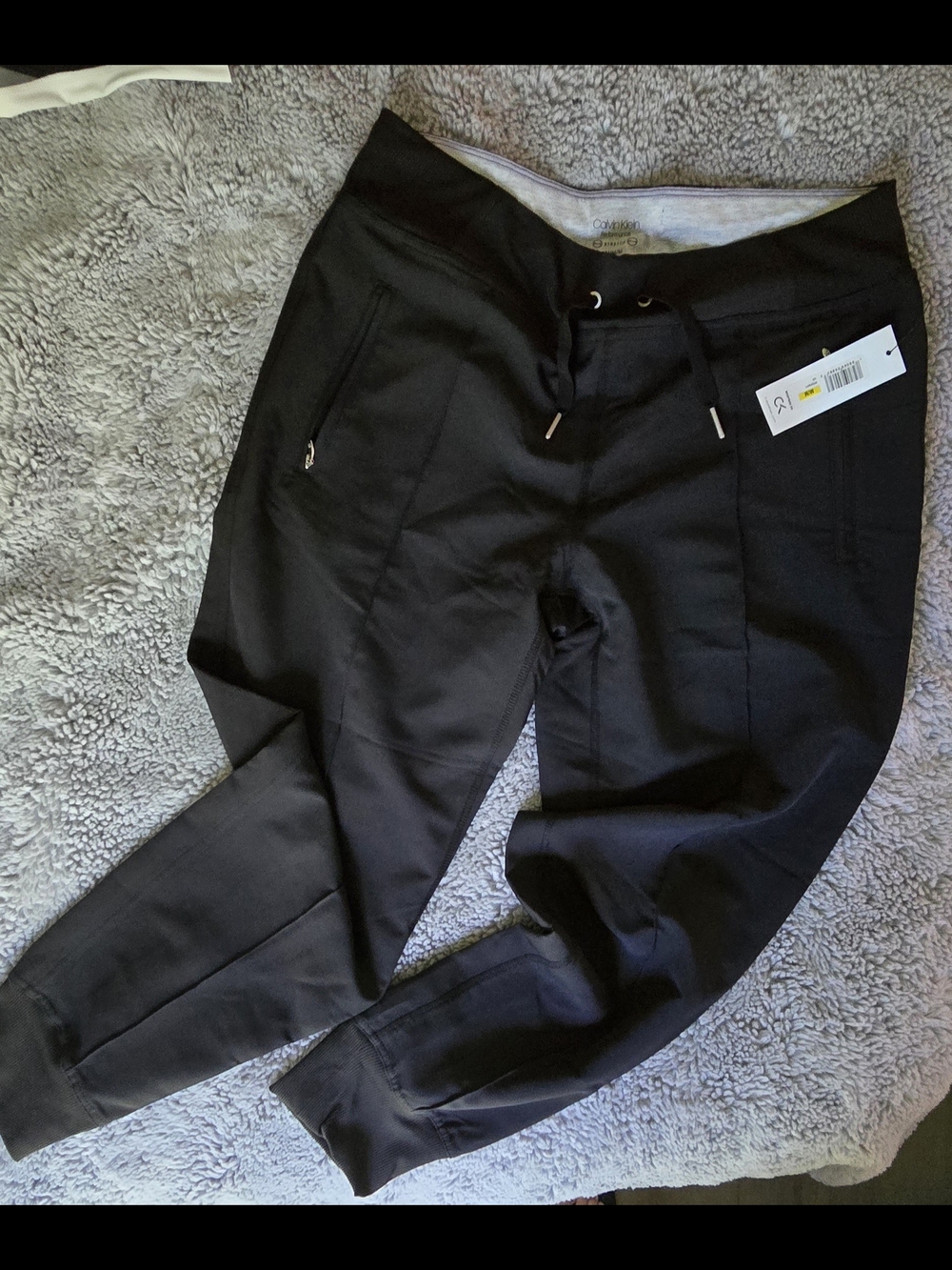 Calvin Klein Black Track Pants with Drawstring